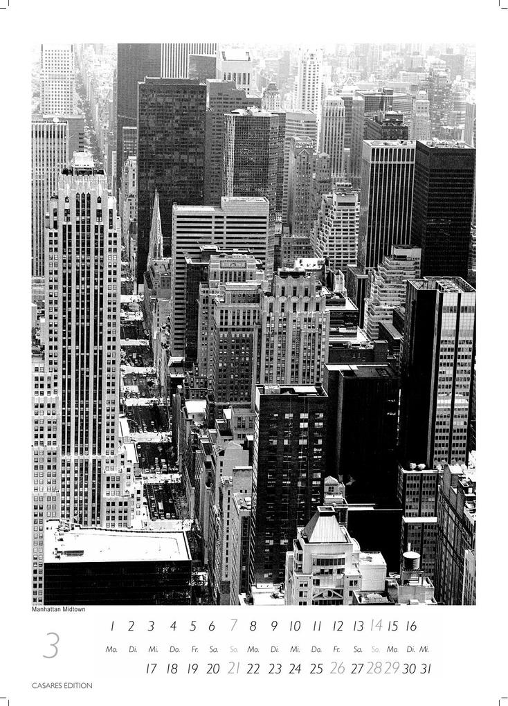 Weitere Ansicht: New York schwarz-weiss Kalender 2027 - Wandkalender | Fotokalender Nordamerika 59x42cm Grosses Format - Eleganter Schwarz-Weiß-Print mit beeindruckenden New York City Motiven | H. W. Schawe