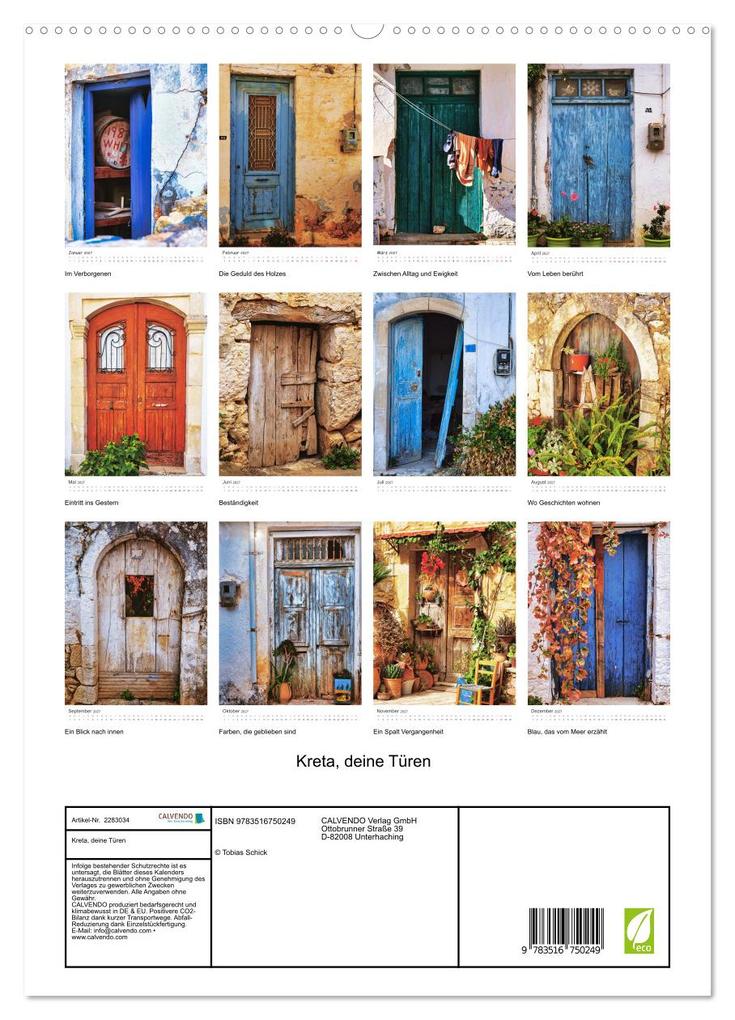 Weitere Ansicht: Kreta, deine Türen (hochwertiger Premium Wandkalender 2027 DIN A2 hoch), Kunstdruck in Hochglanz | Calvendo, Tobias Schick