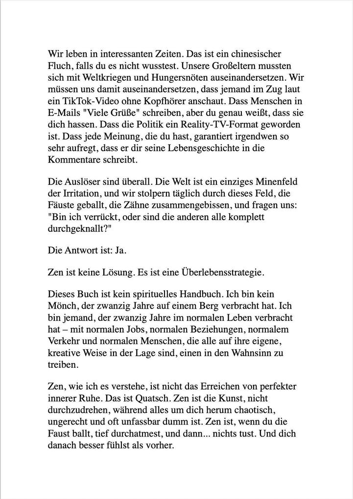 Weitere Ansicht: ZEN UND DIE KUNST, DEN LEUTEN NICHT AUF DIE SCHNAUZE ZU HAUEN | Maximilian Ruhe