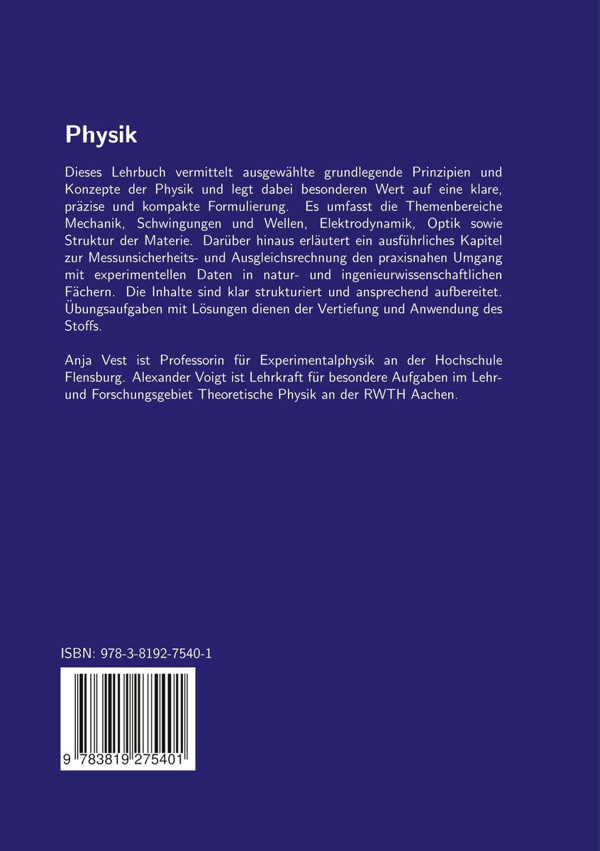 Weitere Ansicht: Physik | Alexander Voigt, Anja Vest