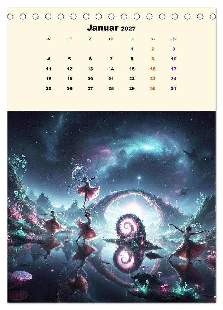 Weitere Ansicht: TraumTänzer - Schritte durch Zeit, Licht und Illusion (Tischkalender 2027 DIN A5 hoch), CALVENDO Monatskalender | Calvendo, Martina Marten