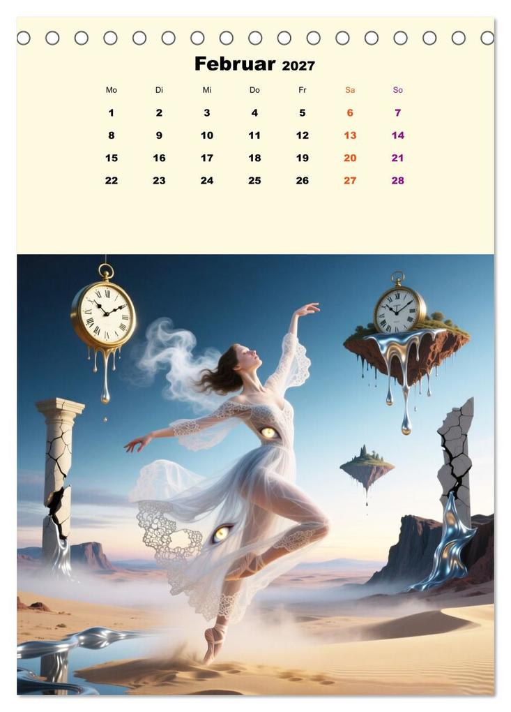 Weitere Ansicht: TraumTänzer - Schritte durch Zeit, Licht und Illusion (Tischkalender 2027 DIN A5 hoch), CALVENDO Monatskalender | Calvendo, Martina Marten