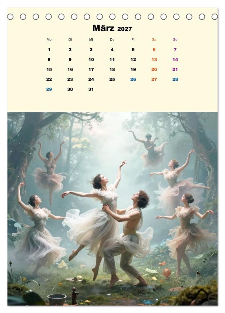 Weitere Ansicht: TraumTänzer - Schritte durch Zeit, Licht und Illusion (Tischkalender 2027 DIN A5 hoch), CALVENDO Monatskalender | Calvendo, Martina Marten