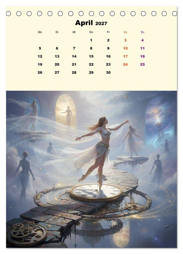 Weitere Ansicht: TraumTänzer - Schritte durch Zeit, Licht und Illusion (Tischkalender 2027 DIN A5 hoch), CALVENDO Monatskalender | Calvendo, Martina Marten