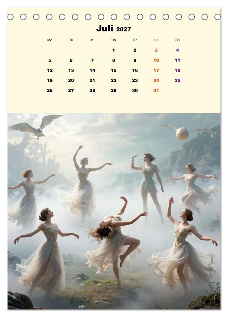 Weitere Ansicht: TraumTänzer - Schritte durch Zeit, Licht und Illusion (Tischkalender 2027 DIN A5 hoch), CALVENDO Monatskalender | Calvendo, Martina Marten