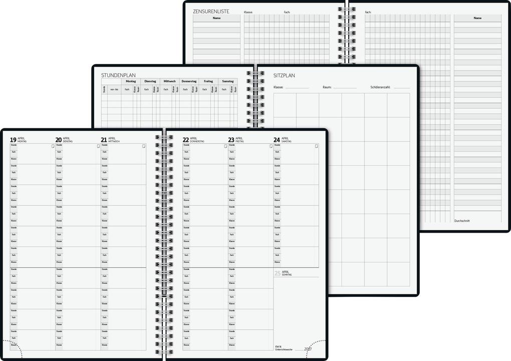 Weitere Ansicht: Termin- & Unterrichtsplaner 2026/2027 | A5, Kunststoff, schwarz