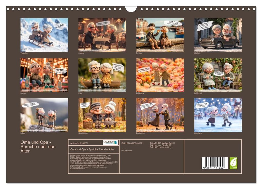 Weitere Ansicht: Oma und Opa - Sprüche über das Alter (Wandkalender 2027 DIN A3 quer), CALVENDO Monatskalender | Calvendo, Dirk Meutzner