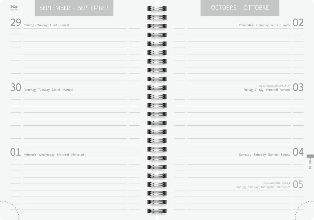 Weitere Ansicht: Schülerkalender 2026/2027 "Plain Blue" | A5, Kunststoff