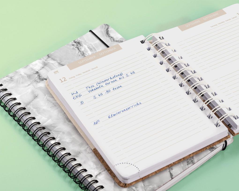 Weitere Ansicht: Schülerkalender 2026/2027 "Naturality" | A6, Textil