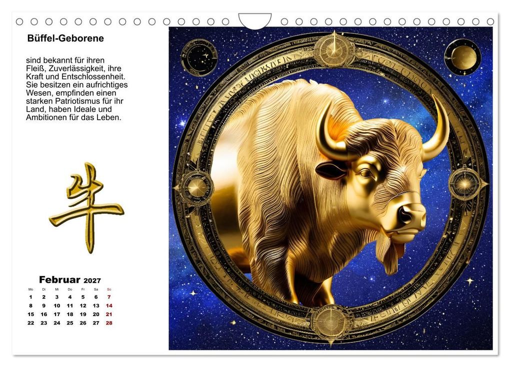 Weitere Ansicht: Chinesische Sternzeichen (Wandkalender 2027 DIN A4 quer), CALVENDO Monatskalender | Calvendo, Claudia Kleemann