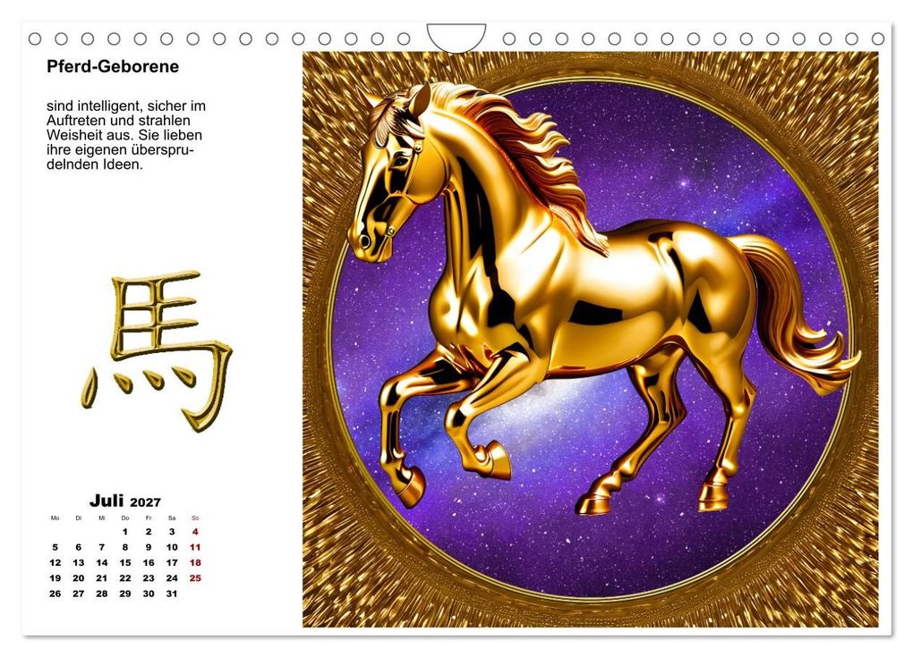 Weitere Ansicht: Chinesische Sternzeichen (Wandkalender 2027 DIN A4 quer), CALVENDO Monatskalender | Calvendo, Claudia Kleemann