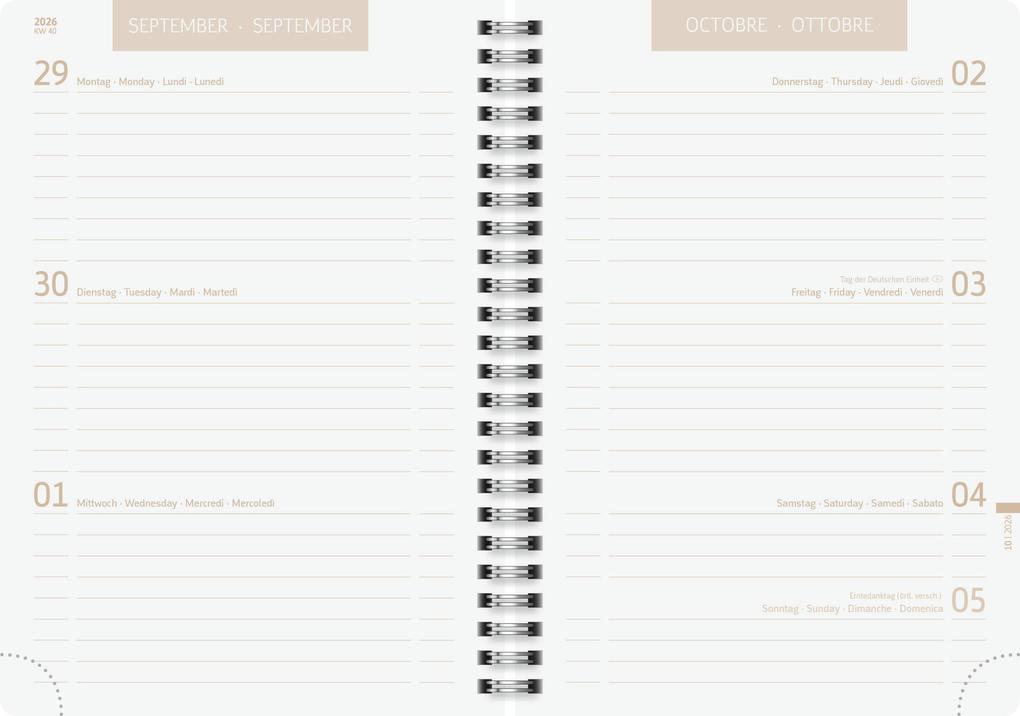 Weitere Ansicht: Schülerkalender 2026/2027 "Naturality" | A5, Textil