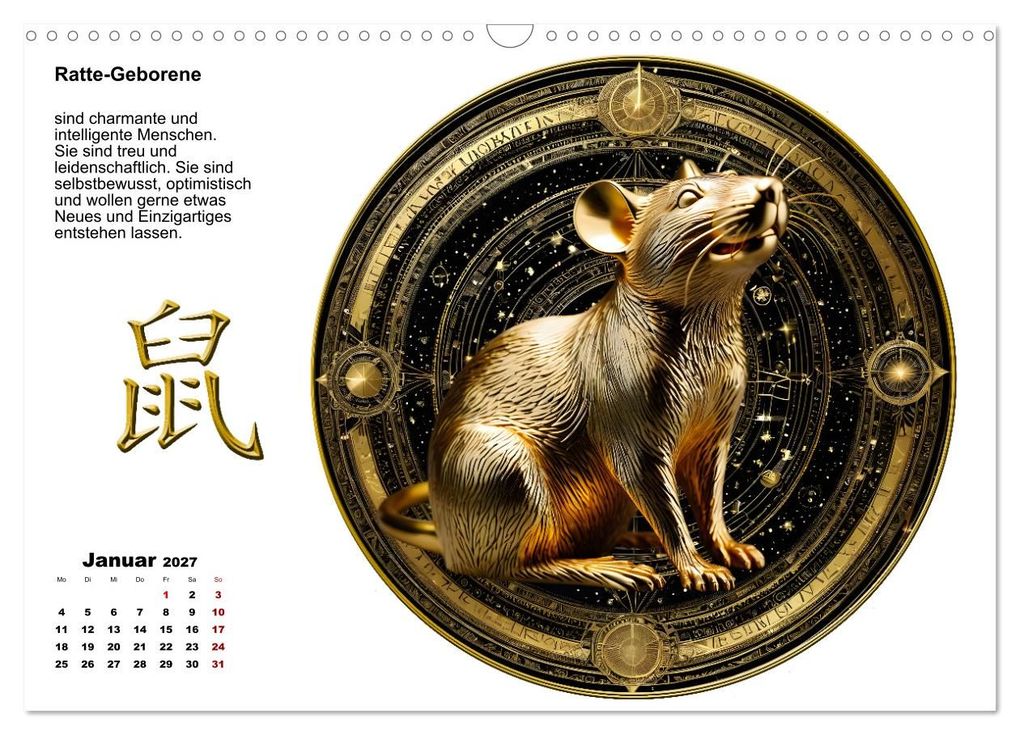Weitere Ansicht: Chinesische Sternzeichen (Wandkalender 2027 DIN A3 quer), CALVENDO Monatskalender | Calvendo, Claudia Kleemann