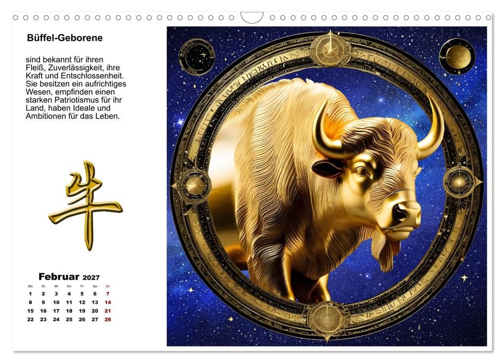 Weitere Ansicht: Chinesische Sternzeichen (Wandkalender 2027 DIN A3 quer), CALVENDO Monatskalender | Calvendo, Claudia Kleemann
