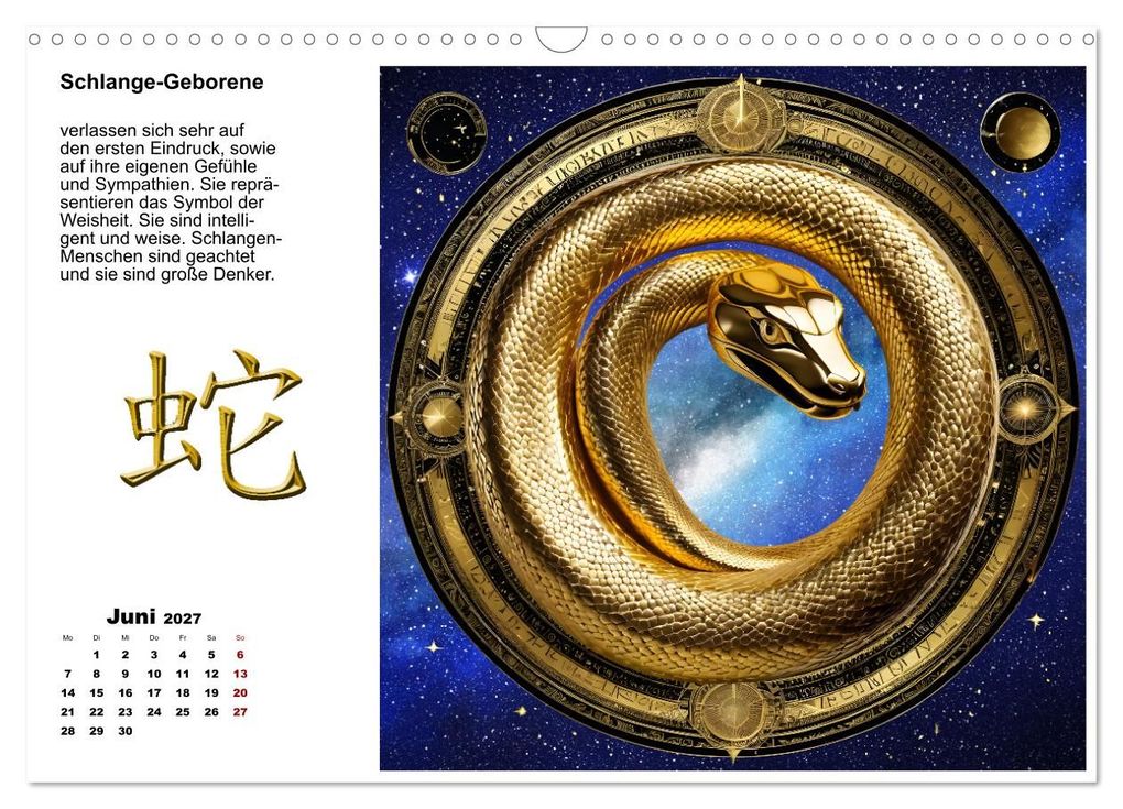 Weitere Ansicht: Chinesische Sternzeichen (Wandkalender 2027 DIN A3 quer), CALVENDO Monatskalender | Calvendo, Claudia Kleemann