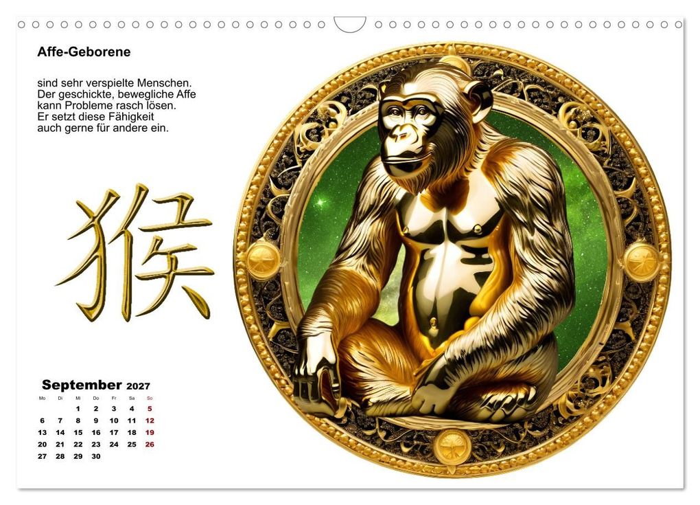 Weitere Ansicht: Chinesische Sternzeichen (Wandkalender 2027 DIN A3 quer), CALVENDO Monatskalender | Calvendo, Claudia Kleemann