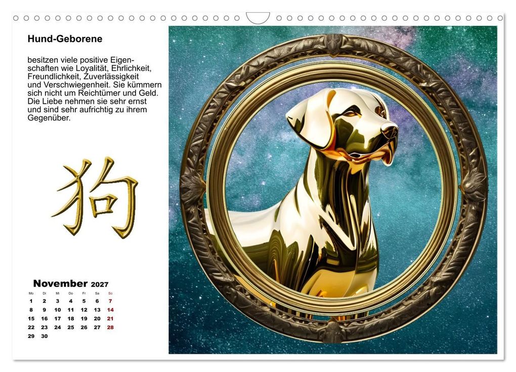Weitere Ansicht: Chinesische Sternzeichen (Wandkalender 2027 DIN A3 quer), CALVENDO Monatskalender | Calvendo, Claudia Kleemann