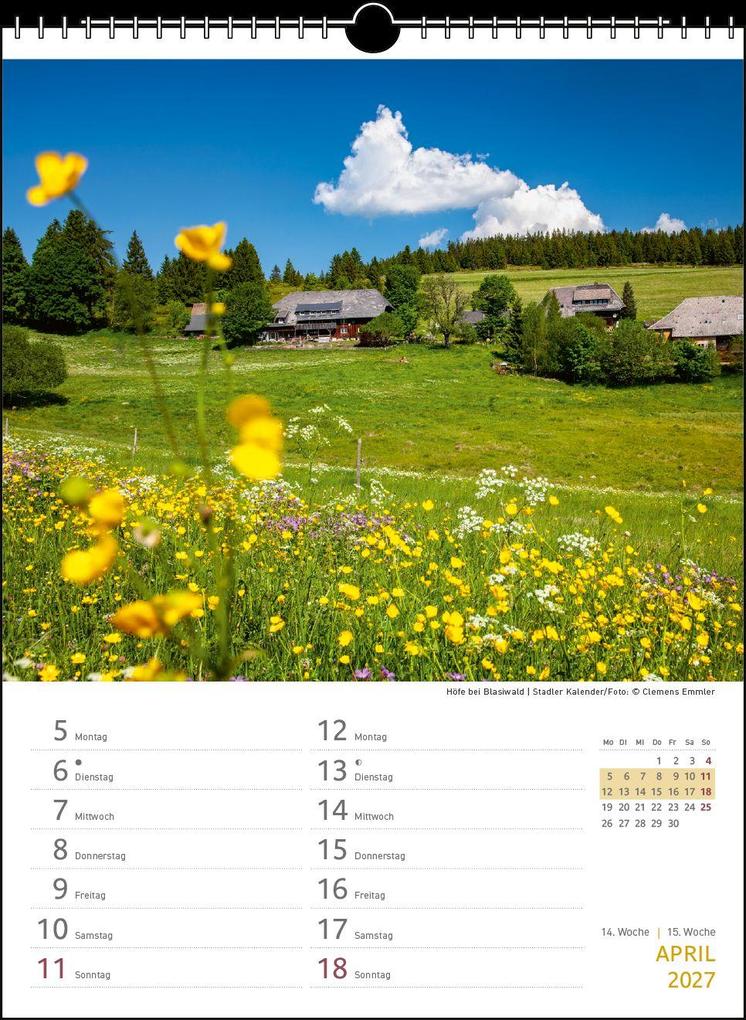 Weitere Ansicht: Zwei-Wochenplaner Schwarzwald 2027