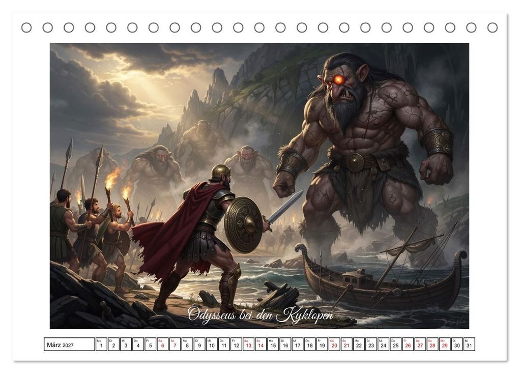 Weitere Ansicht: Die Irrfahrten des Odysseus (Tischkalender 2027 DIN A5 quer), CALVENDO Monatskalender | Calvendo, Claudia Klemann