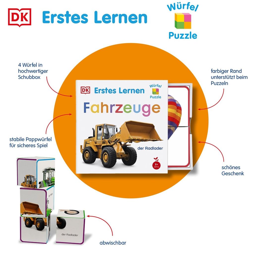 Weitere Ansicht: Erstes Lernen Würfelpuzzle. Fahrzeuge | DK Erstes Lernen