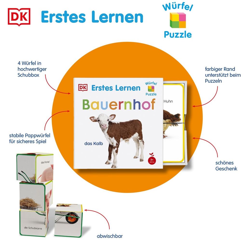 Weitere Ansicht: Erstes Lernen Würfelpuzzle. Bauernhof | DK Erstes Lernen