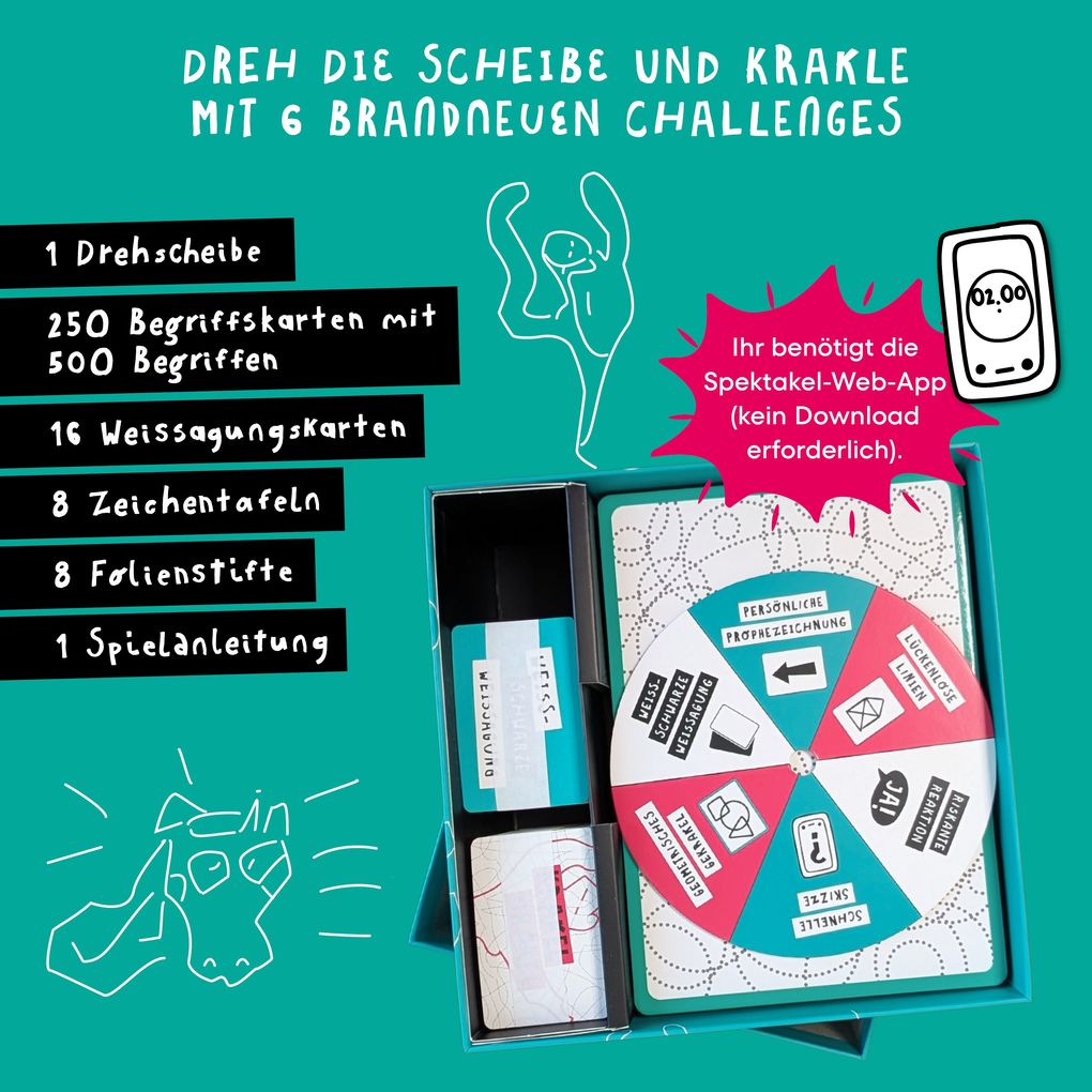Weitere Ansicht: Krakel-Spektakel - Dreh die Scheibe und krakle mit 6 brandneuen Challenges | 7 Bazis, Bazis