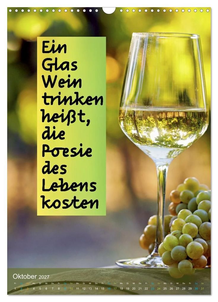 Weitere Ansicht: Im Zeichen des Weins - Gedanken für Geniesser (Wandkalender 2027 DIN A3 hoch), CALVENDO Monatskalender | Calvendo, Susan Michel