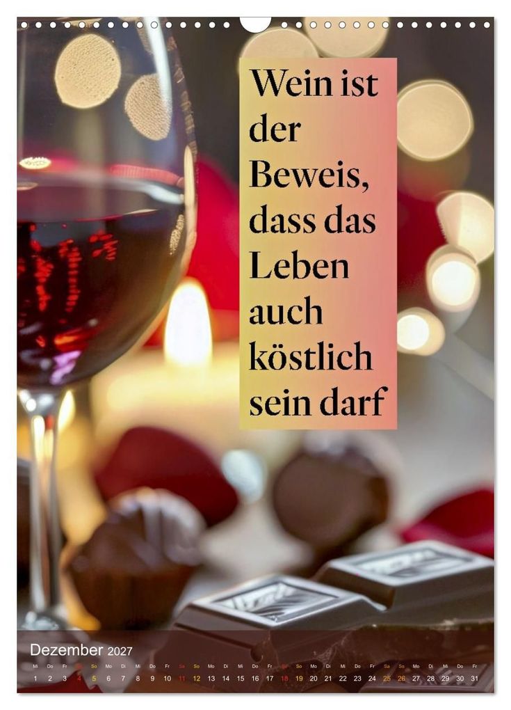 Weitere Ansicht: Im Zeichen des Weins - Gedanken für Geniesser (Wandkalender 2027 DIN A3 hoch), CALVENDO Monatskalender | Calvendo, Susan Michel