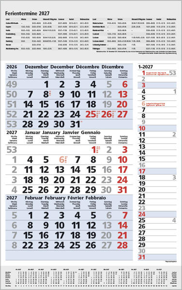 Produktbild: 3-Monats-Planer Combi Blau 2027