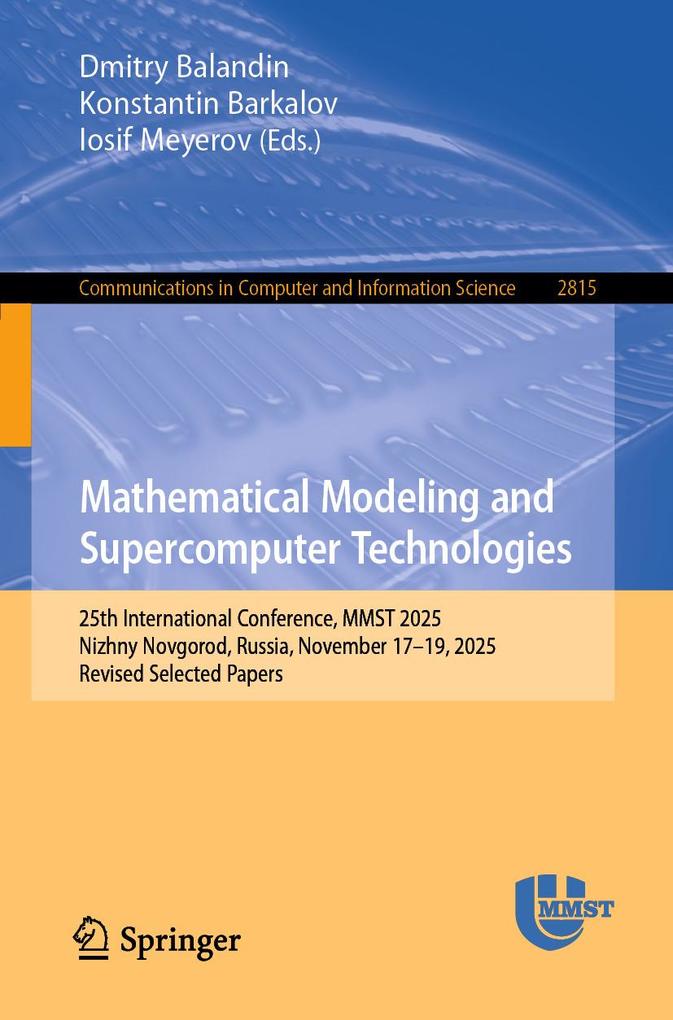 Produktbild: Mathematical Modeling and Supercomputer Technologies