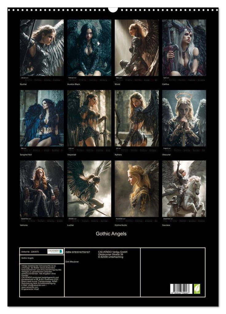 Weitere Ansicht: Gothic Angels (Wandkalender 2027 DIN A2 hoch), CALVENDO Monatskalender | Calvendo, Dirk Meutzner