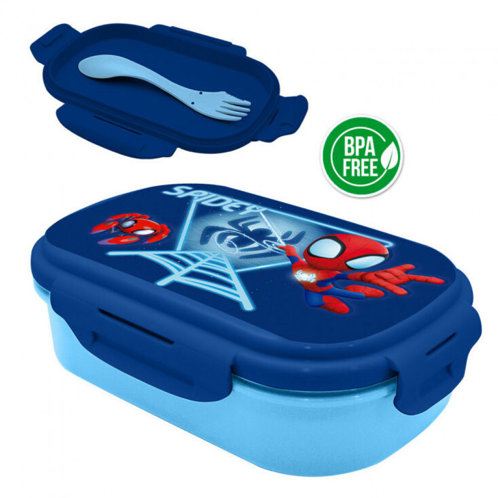 Weitere Ansicht: Spiderman Blue Web Sandwichbox + Besteckset