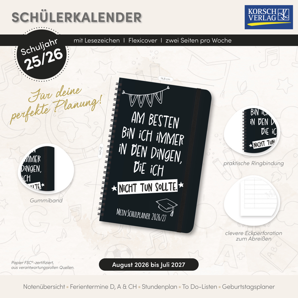 Weitere Ansicht: Schülerkalender Am besten 2026/2027