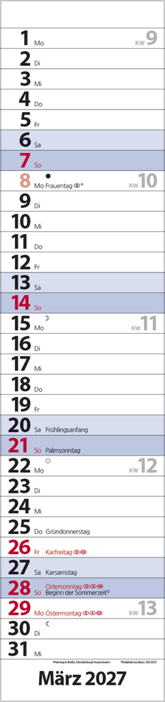 Weitere Ansicht: Streifenplaner Compact Blau 2027