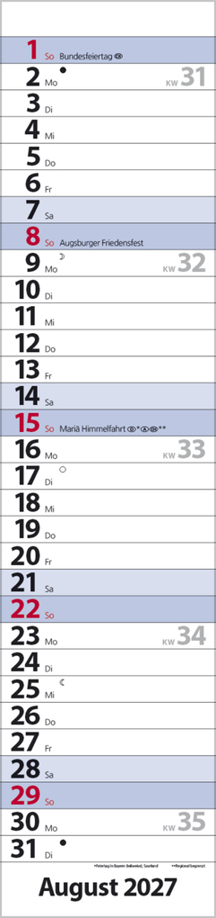 Weitere Ansicht: Streifenplaner Compact Blau 2027