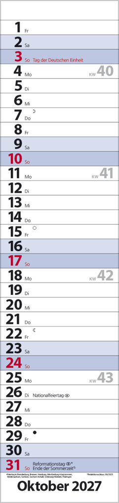 Weitere Ansicht: Streifenplaner Compact Blau 2027