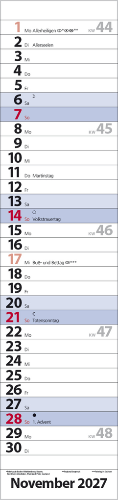Weitere Ansicht: Streifenplaner Compact Blau 2027