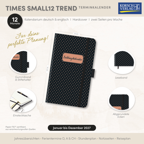 Weitere Ansicht: Buchkalender Times Small12 Trend Lieblingskalender 2027