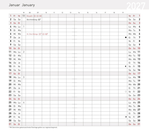 Weitere Ansicht: Taschenkalender Pluto geheftet Einlage 2027