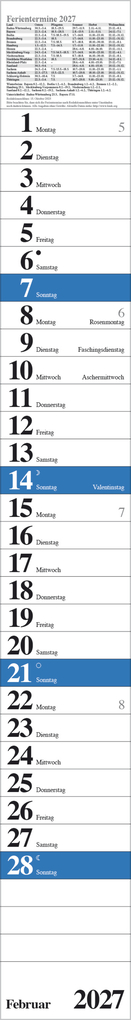 Weitere Ansicht: Streifenplaner Praktika Blau 2027