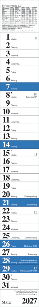 Weitere Ansicht: Streifenplaner Praktika Blau 2027