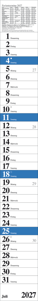 Weitere Ansicht: Streifenplaner Praktika Blau 2027