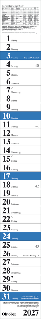 Weitere Ansicht: Streifenplaner Praktika Blau 2027