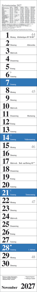 Weitere Ansicht: Streifenplaner Praktika Blau 2027