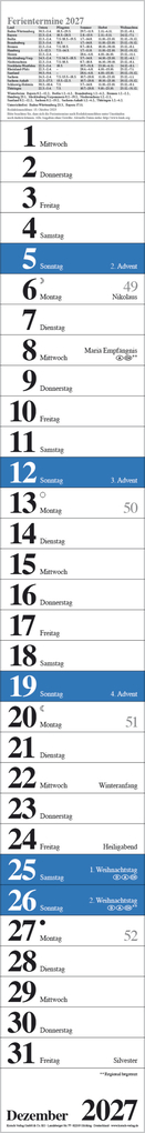 Weitere Ansicht: Streifenplaner Praktika Blau 2027