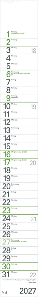 Weitere Ansicht: Streifenplaner Grün Recyclingpapier Edition Natur 2027