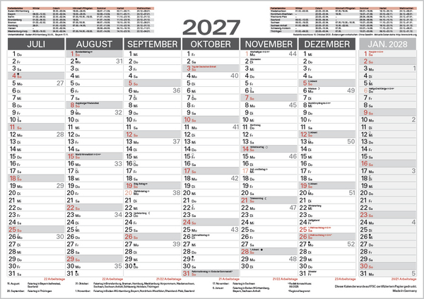 Weitere Ansicht: Tafelkalender A5 2027