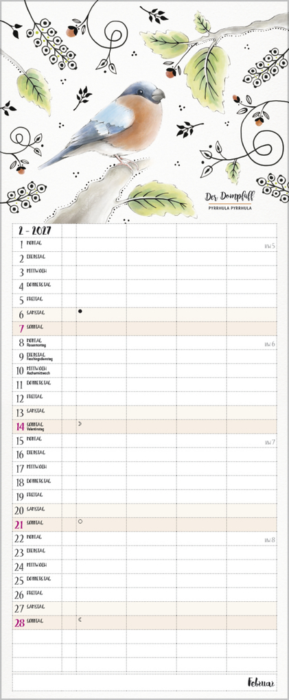Weitere Ansicht: Familienplaner Pretty Birds 2027