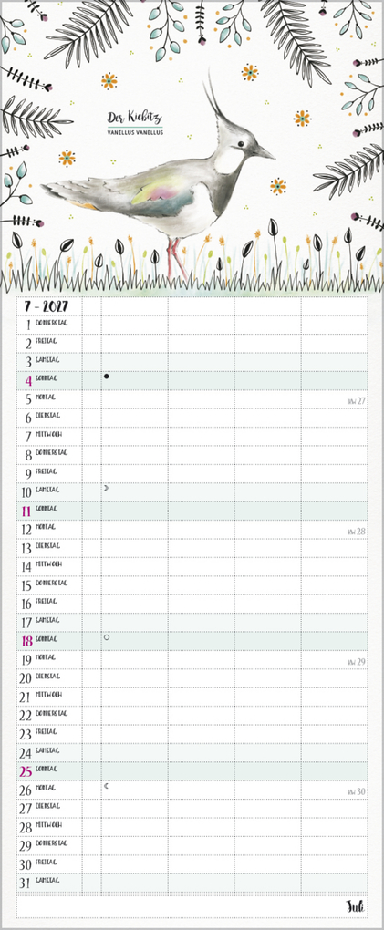 Weitere Ansicht: Familienplaner Pretty Birds 2027