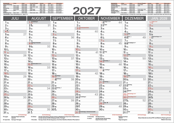 Weitere Ansicht: Tafelkalender A3 "Stabil" 2027